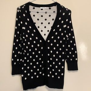 Ricki’s black and white polka dot cardigan